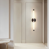 Modern Minimalist Linear LED Wall Sconce with Three Step Dimming in Black and Gold