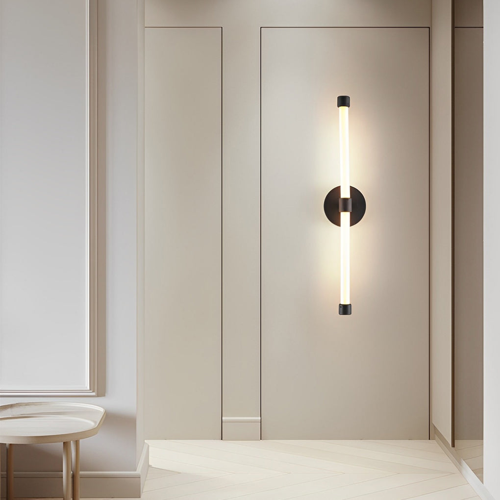 Modern Minimalist Linear LED Wall Sconce with Three Step Dimming in Black and Gold