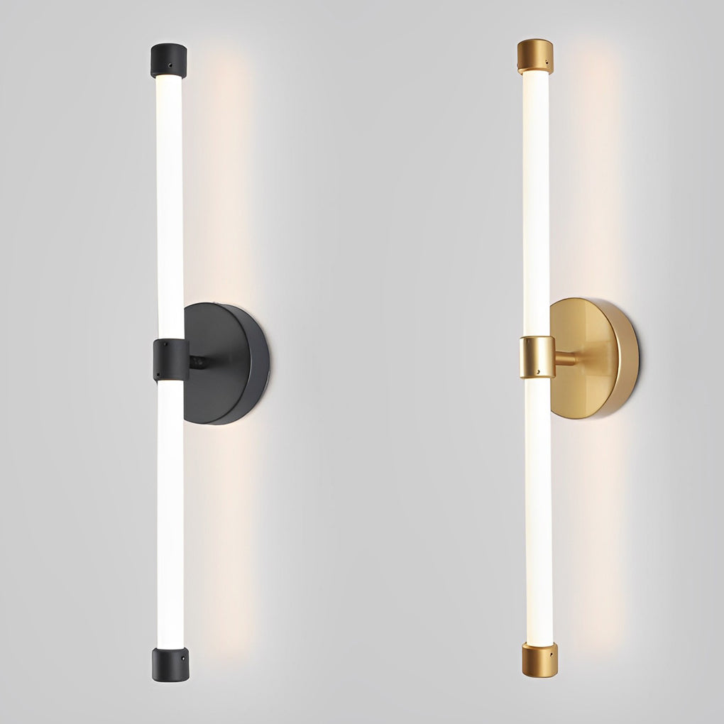 Modern Minimalist Linear LED Wall Sconce with Three Step Dimming in Black and Gold