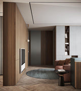Modern Minimalist Linear Mobile Chandelier with Opal Glass Globes and Black Finish