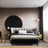 Modern Minimalist Linear Mobile Chandelier with Opal Glass Globes and Black Finish