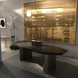 Modern Minimalist Linear Mobile Chandelier with Opal Glass Globes and Black Finish
