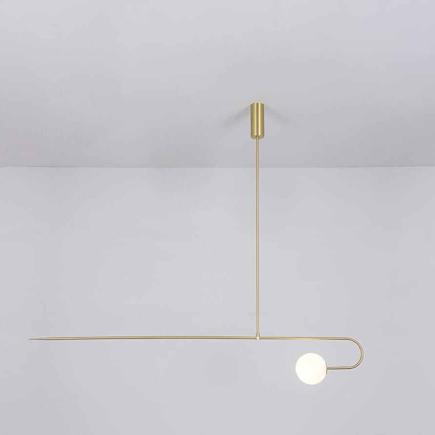 Modern Minimalist Linear Mobile Chandelier with Opal Glass Globes and Black Finish
