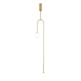 Modern Minimalist Linear Mobile Chandelier with Opal Glass Globes and Black Finish