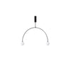 Modern Minimalist Linear Mobile Chandelier with Opal Glass Globes and Black Finish