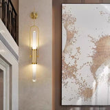 Modern Minimalist Long Arc Glass Wall Sconce for Contemporary Indoor Lighting Decor