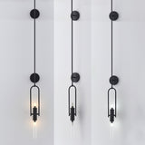 Modern Minimalist Long Arc Glass Wall Sconce for Contemporary Indoor Lighting Decor