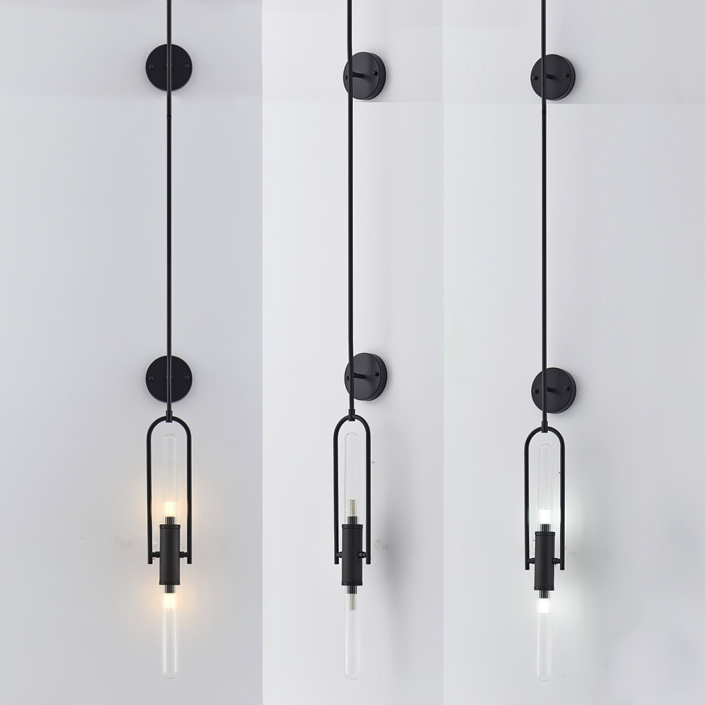 Modern Minimalist Long Arc Glass Wall Sconce for Contemporary Indoor Lighting Decor