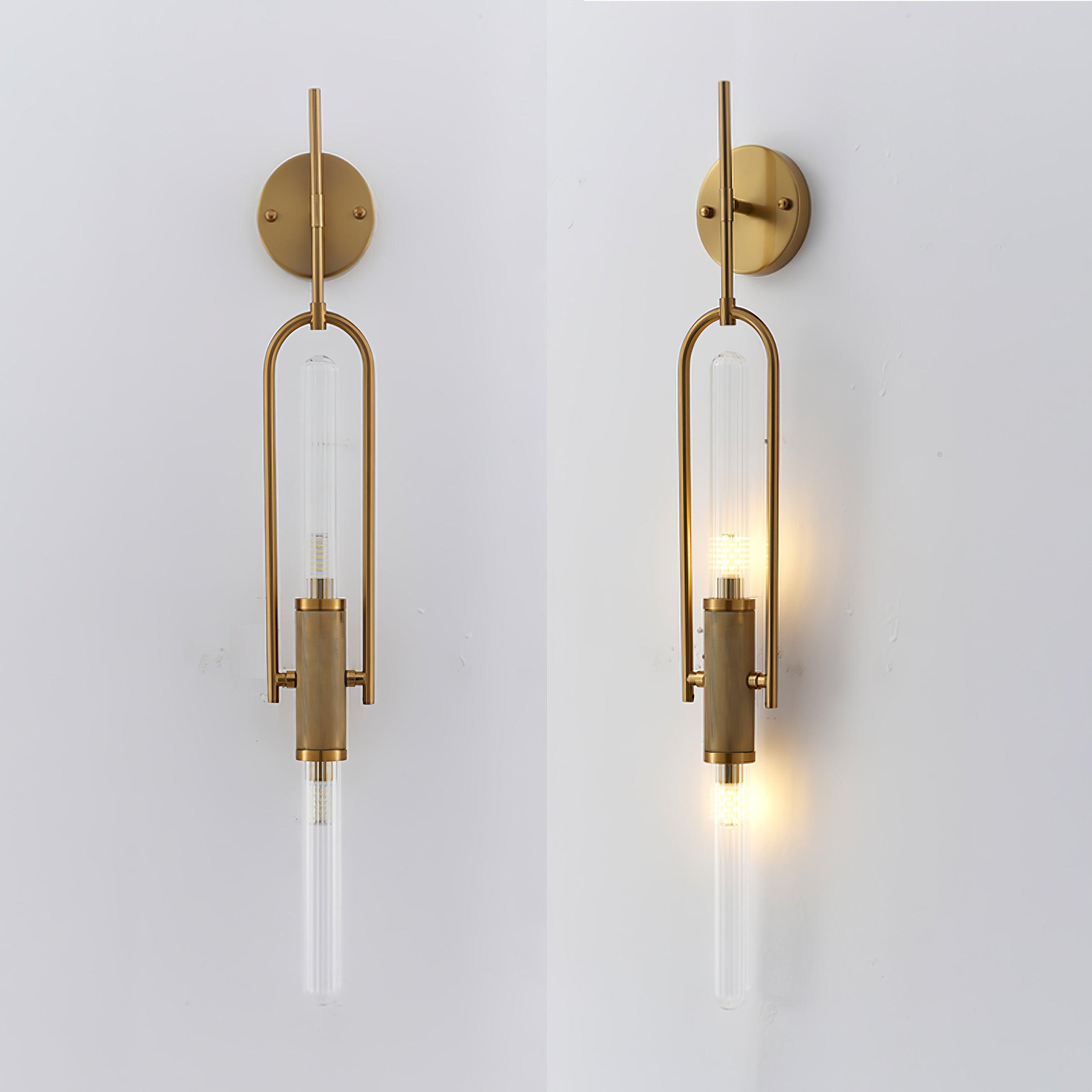Modern Minimalist Long Arc Glass Wall Sconce for Contemporary Indoor Lighting Decor