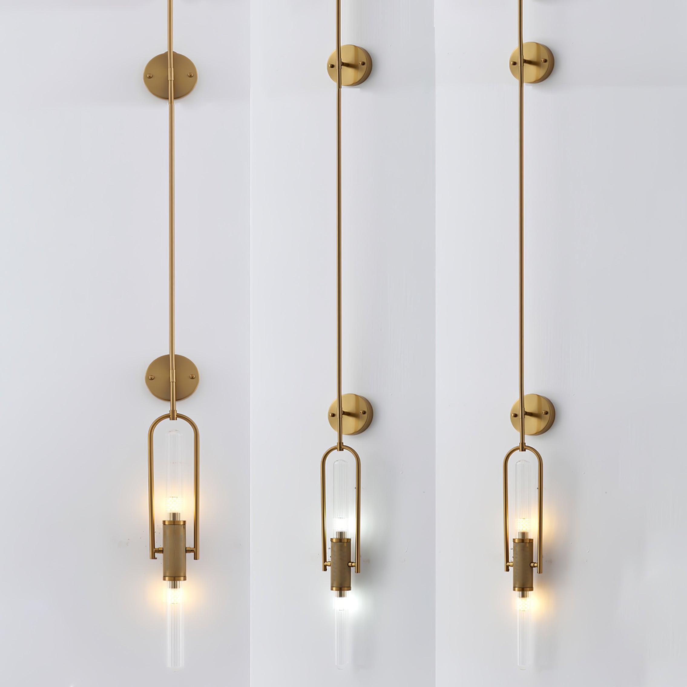 Modern Minimalist Long Arc Glass Wall Sconce for Contemporary Indoor Lighting Decor