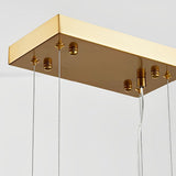 Modern Minimalist Long Strip Glass LED Chandelier Luxury Linear Pendant Light for Dining Room