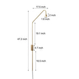Modern Minimalist Long Swing Arm Wall Lamp Adjustable LED Bedside Sconce in Gold or Black