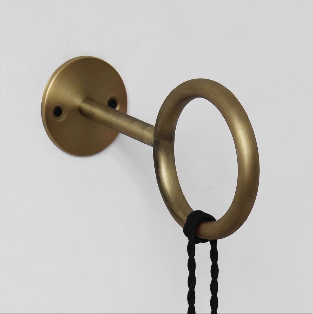 Modern Minimalist Loop Glass Wall Light with Plug in Socket and Copper Metal Finish
