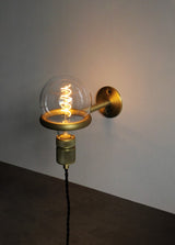 Modern Minimalist Loop Glass Wall Light with Plug in Socket and Copper Metal Finish