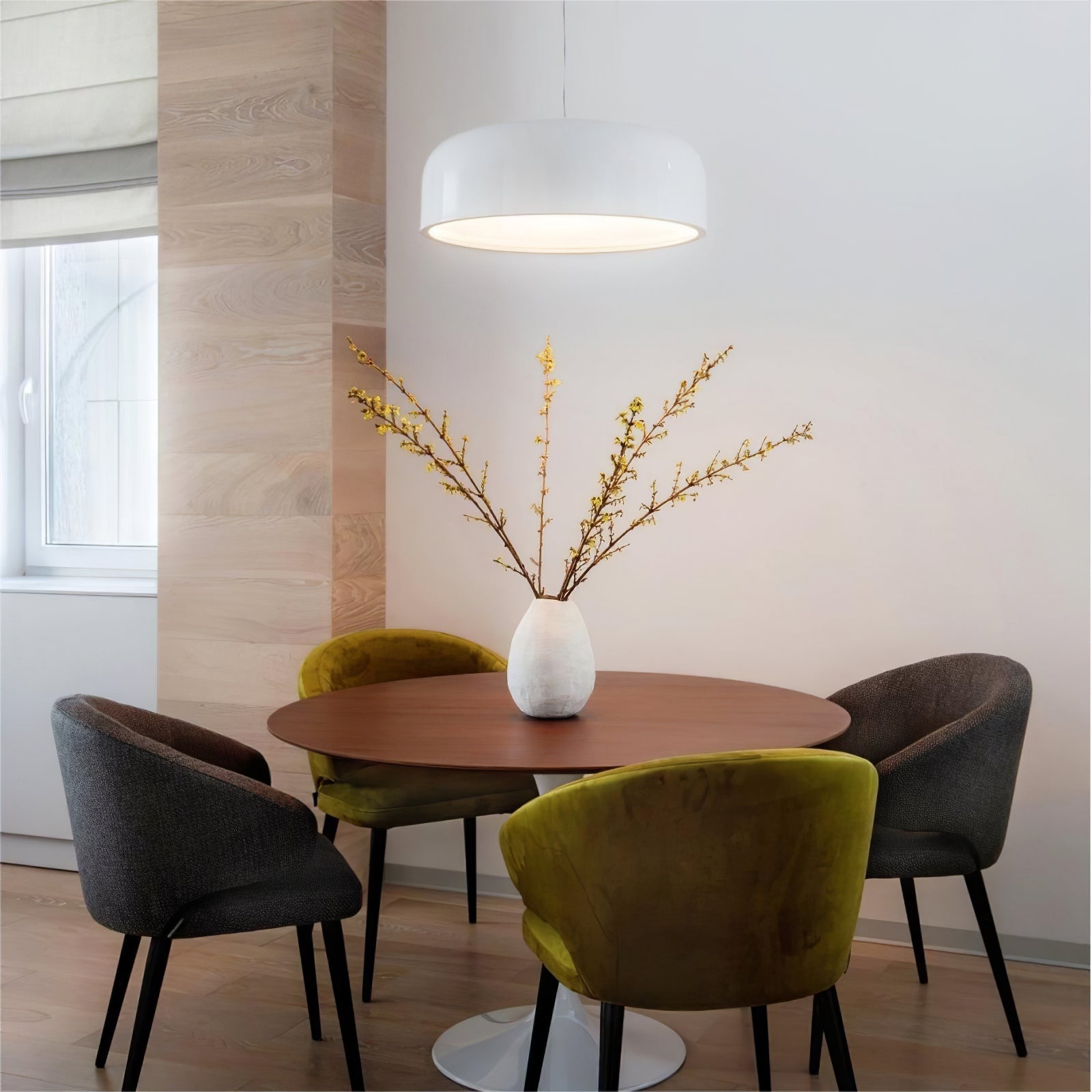Modern Minimalist Oval Aluminum Pendant Light Potlid Style Ceiling Hanging Lamp for Home