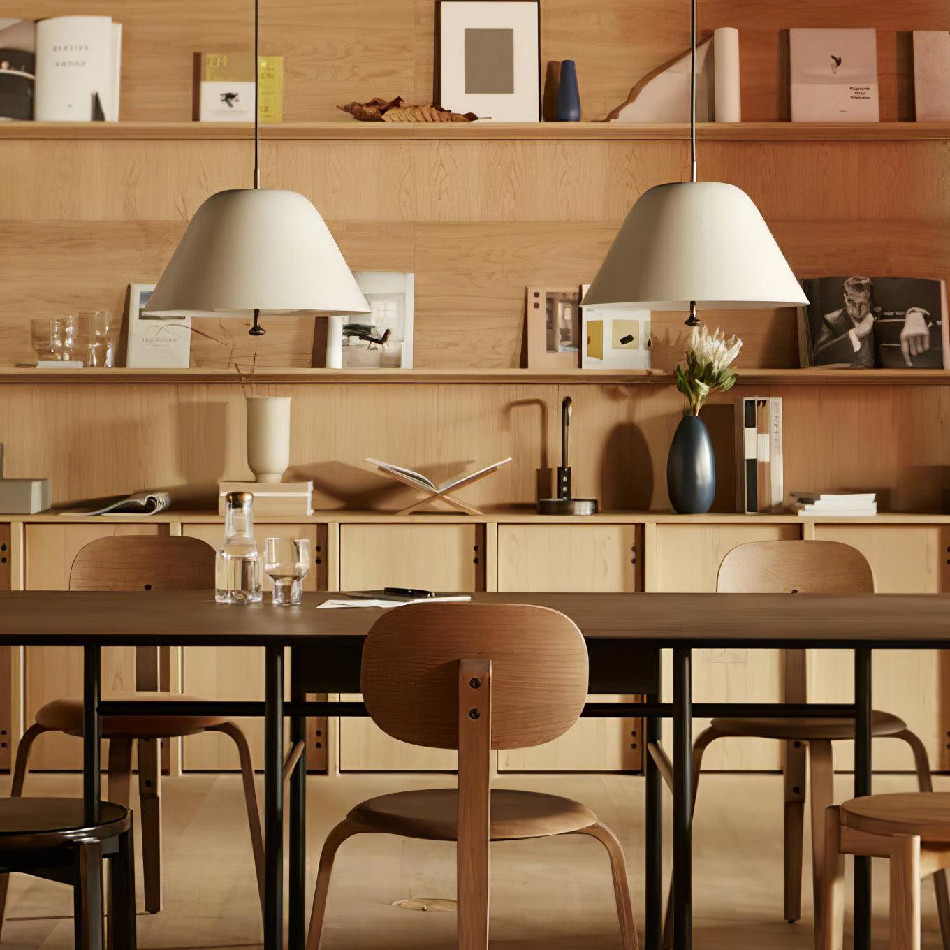 Modern Minimalist Pendant Ceiling Light Fixture with Adjustable Cable and Metal Shade