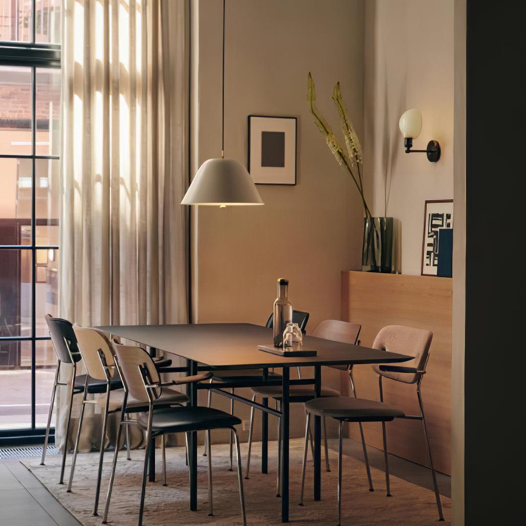 Modern Minimalist Pendant Ceiling Light Fixture with Adjustable Cable and Metal Shade