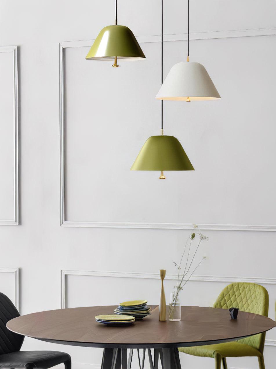Modern Minimalist Pendant Ceiling Light Fixture with Adjustable Cable and Metal Shade