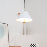 Modern Minimalist Pendant Ceiling Light Fixture with Adjustable Cable and Metal Shade