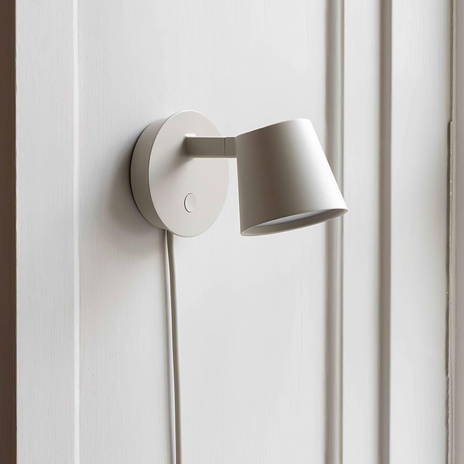 Modern Minimalist Plug In LED Wall Sconce with Adjustable Head and Inline Switch