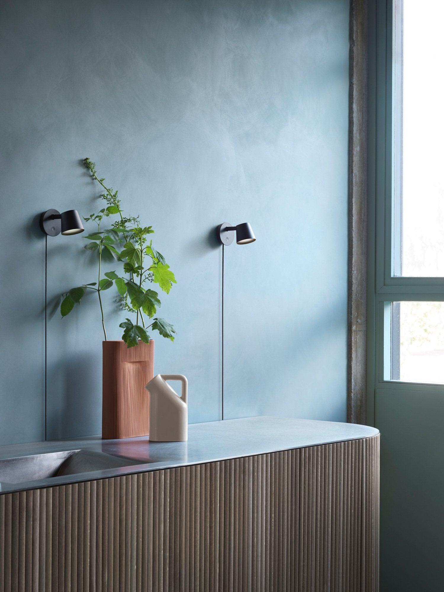 Modern Minimalist Plug In LED Wall Sconce with Adjustable Head and Inline Switch