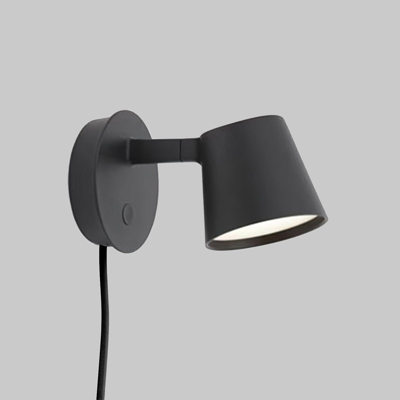 Modern Minimalist Plug In LED Wall Sconce with Adjustable Head and Inline Switch