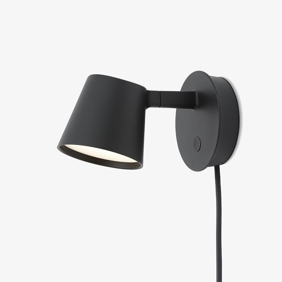 Modern Minimalist Plug In LED Wall Sconce with Adjustable Head and Inline Switch
