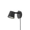 Modern Minimalist Plug In LED Wall Sconce with Adjustable Head and Inline Switch