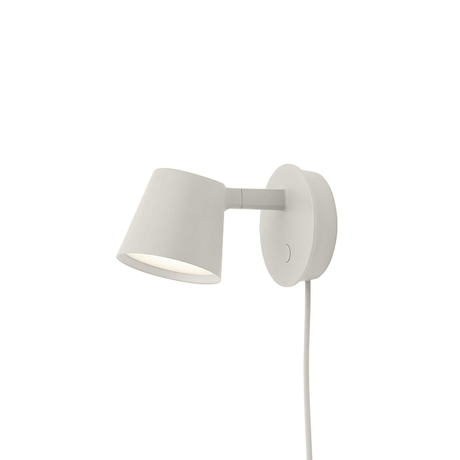 Modern Minimalist Plug In LED Wall Sconce with Adjustable Head and Inline Switch