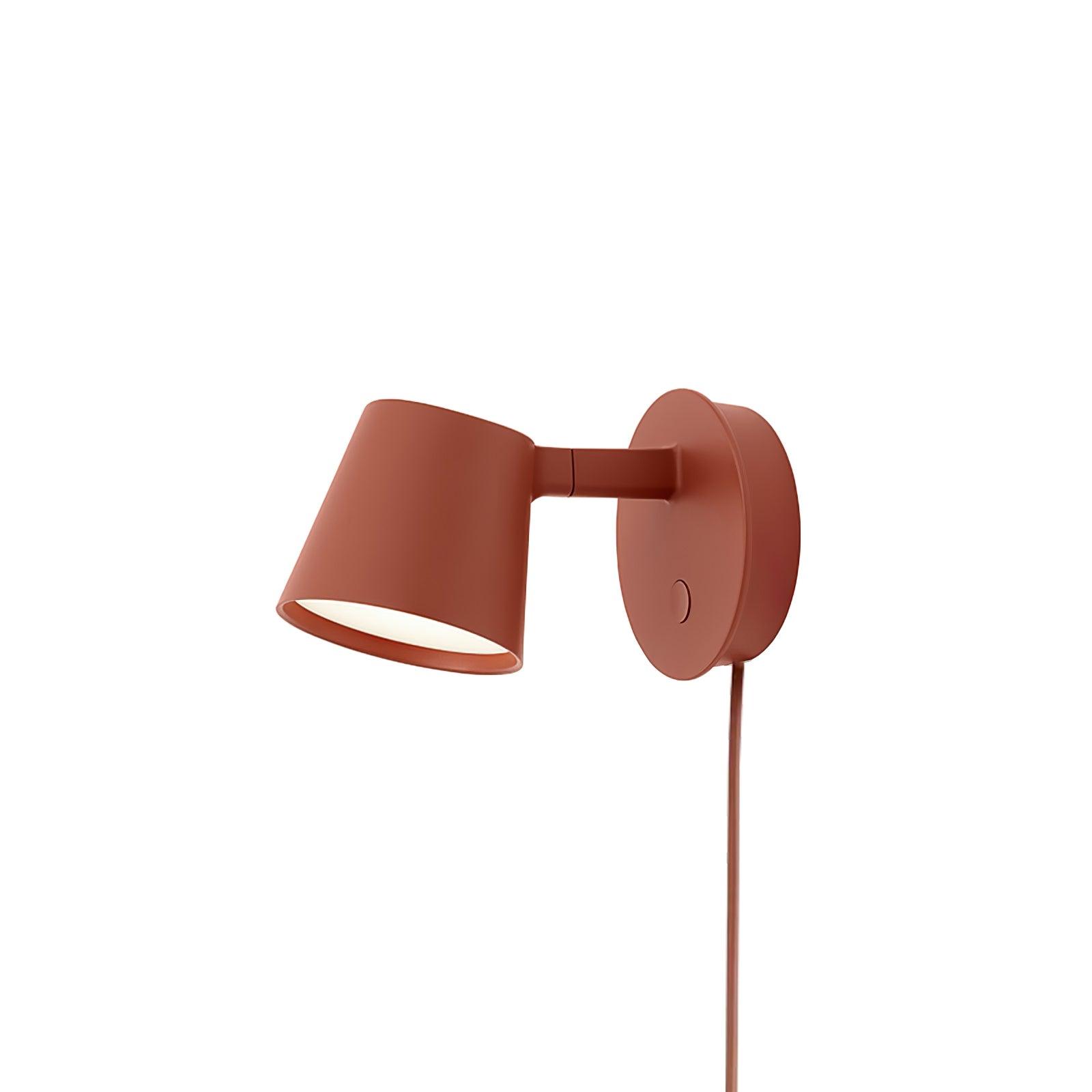 Modern Minimalist Plug In LED Wall Sconce with Adjustable Head and Inline Switch