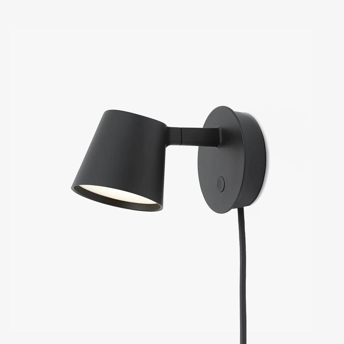 Modern Minimalist Plug In LED Wall Sconce with Adjustable Head and Inline Switch