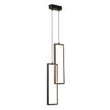 Modern Minimalist Rectangular Copper LED Pendant Light with 3 Color Dimming