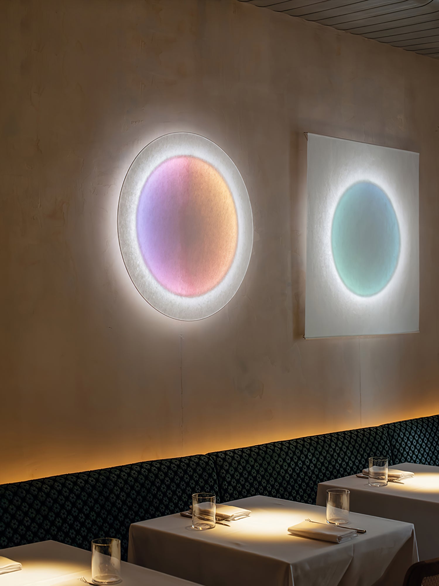Modern Minimalist Relax Plug in Wall Sconce with Paper Shade Soft Ambient LED Lighting Set of 2