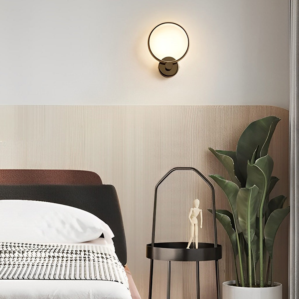 Modern Minimalist Round Aluminum LED Wall Sconce Nordic Decorative Indoor Lighting Fixture