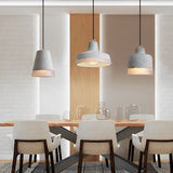 Modern Minimalist Round Cement Pendant Light Industrial Resin Chandelier for Home Decor