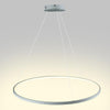 Modern Minimalist Round LED Pendant Light 30W Dimmable Single Ring Hanging Chandelier for Bedroom