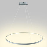 Modern Minimalist Round LED Pendant Light 30W Dimmable Single Ring Hanging Chandelier for Bedroom