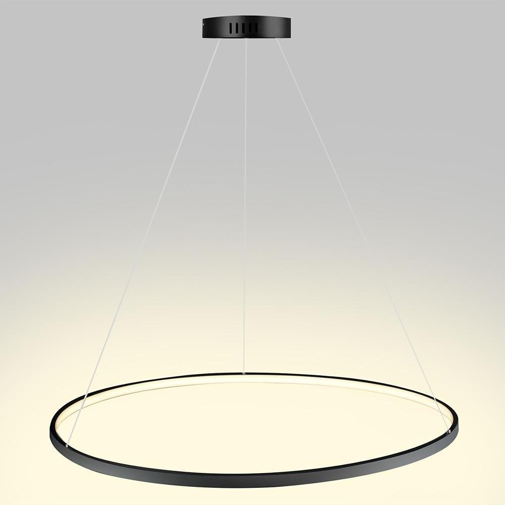 Modern Minimalist Round LED Pendant Light 30W Dimmable Single Ring Hanging Chandelier for Bedroom