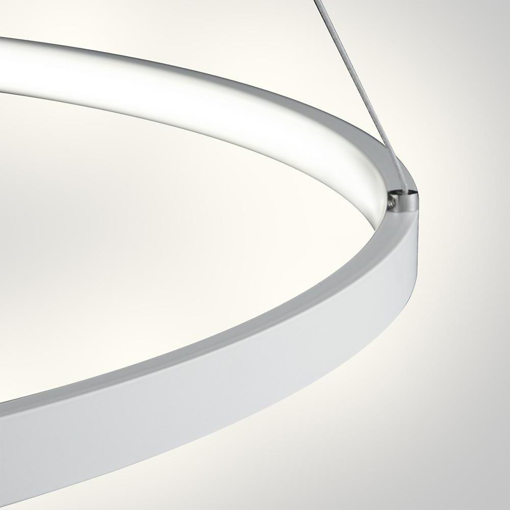 Modern Minimalist Round LED Pendant Light 30W Dimmable Single Ring Hanging Chandelier for Bedroom