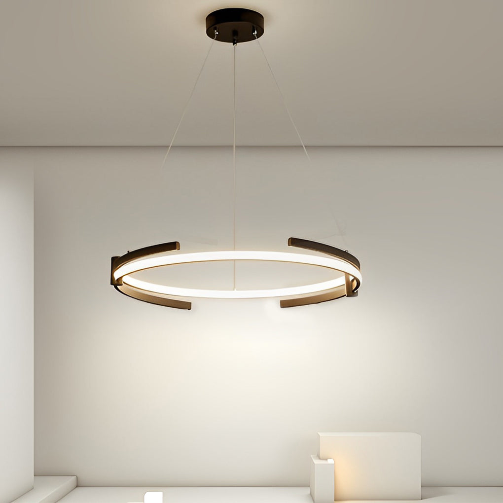 Modern Minimalist Round LED Pendant Light Stepless Dimming Nordic Ring Chandelier