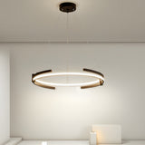 Modern Minimalist Round LED Pendant Light Stepless Dimming Nordic Ring Chandelier