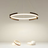 Modern Minimalist Round LED Pendant Light Stepless Dimming Nordic Ring Chandelier