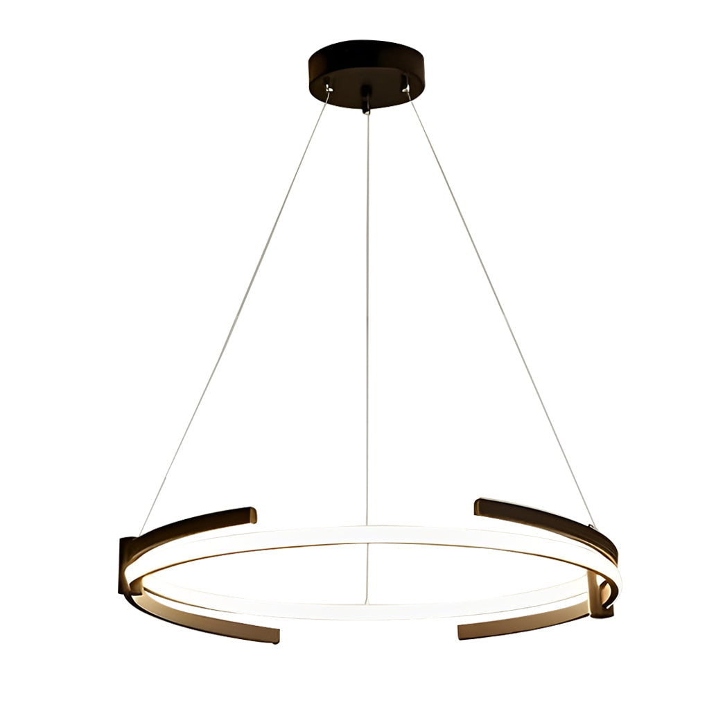 Modern Minimalist Round LED Pendant Light Stepless Dimming Nordic Ring Chandelier