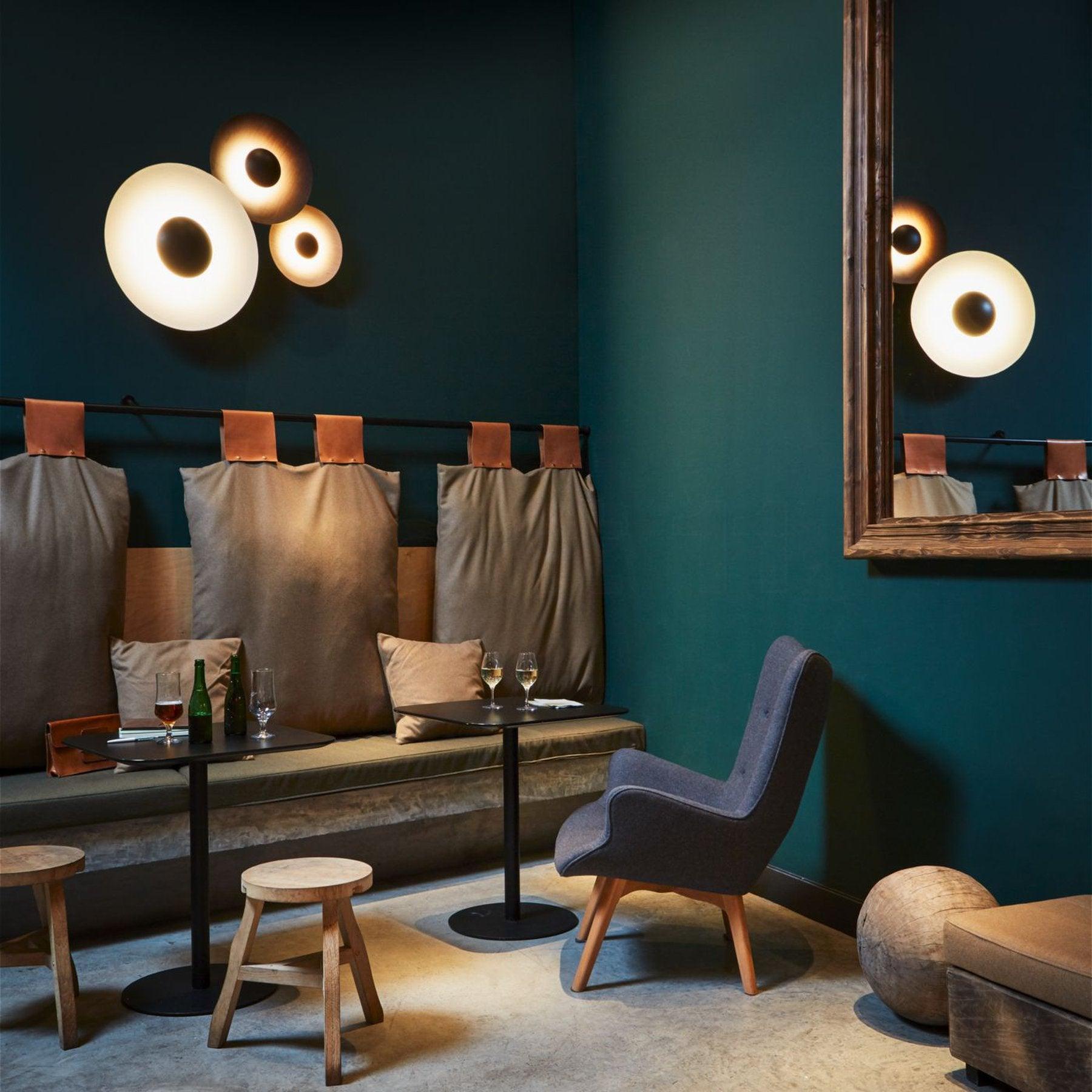 Modern Minimalist Round Metal Disc LED Wall Sconce for Indirect Interior Lighting