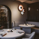 Modern Minimalist Round Metal Disc LED Wall Sconce for Indirect Interior Lighting