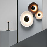 Modern Minimalist Round Metal Disc LED Wall Sconce for Indirect Interior Lighting