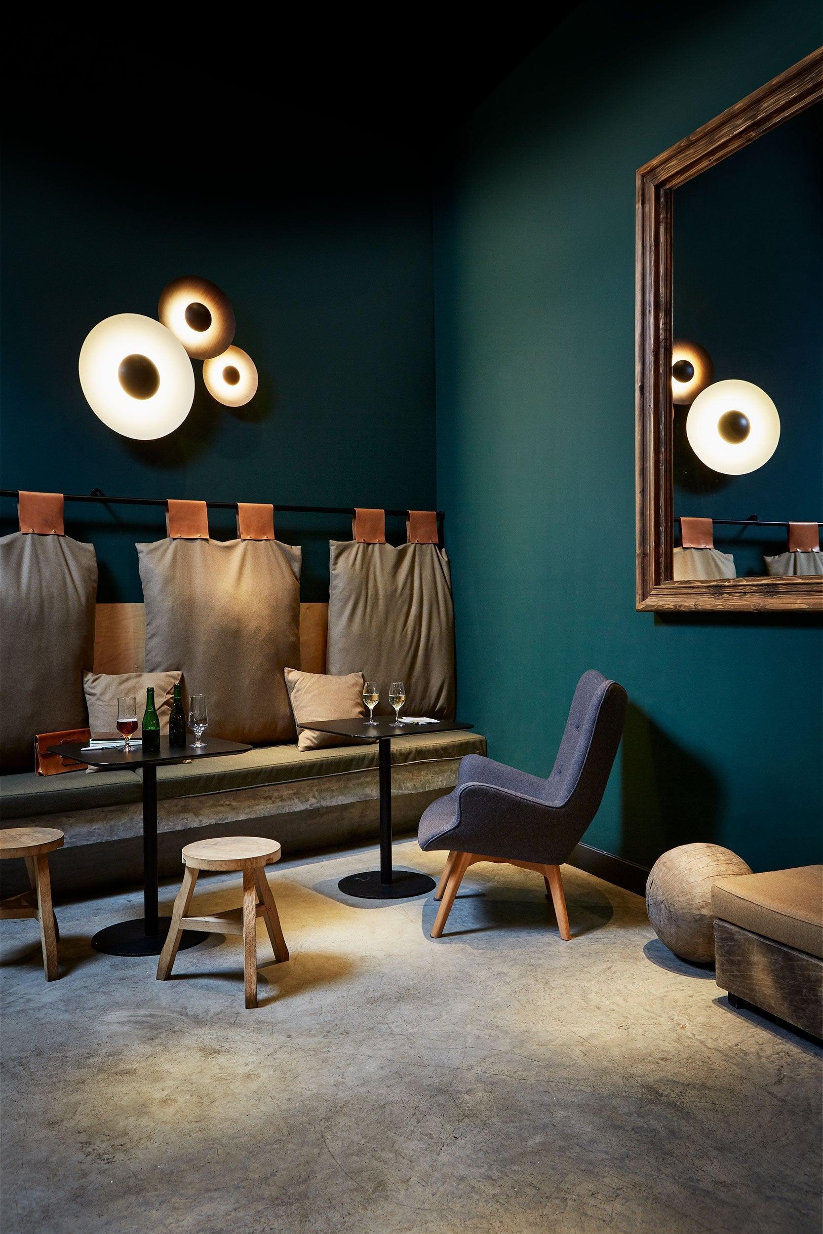 Modern Minimalist Round Metal Disc LED Wall Sconce for Indirect Interior Lighting