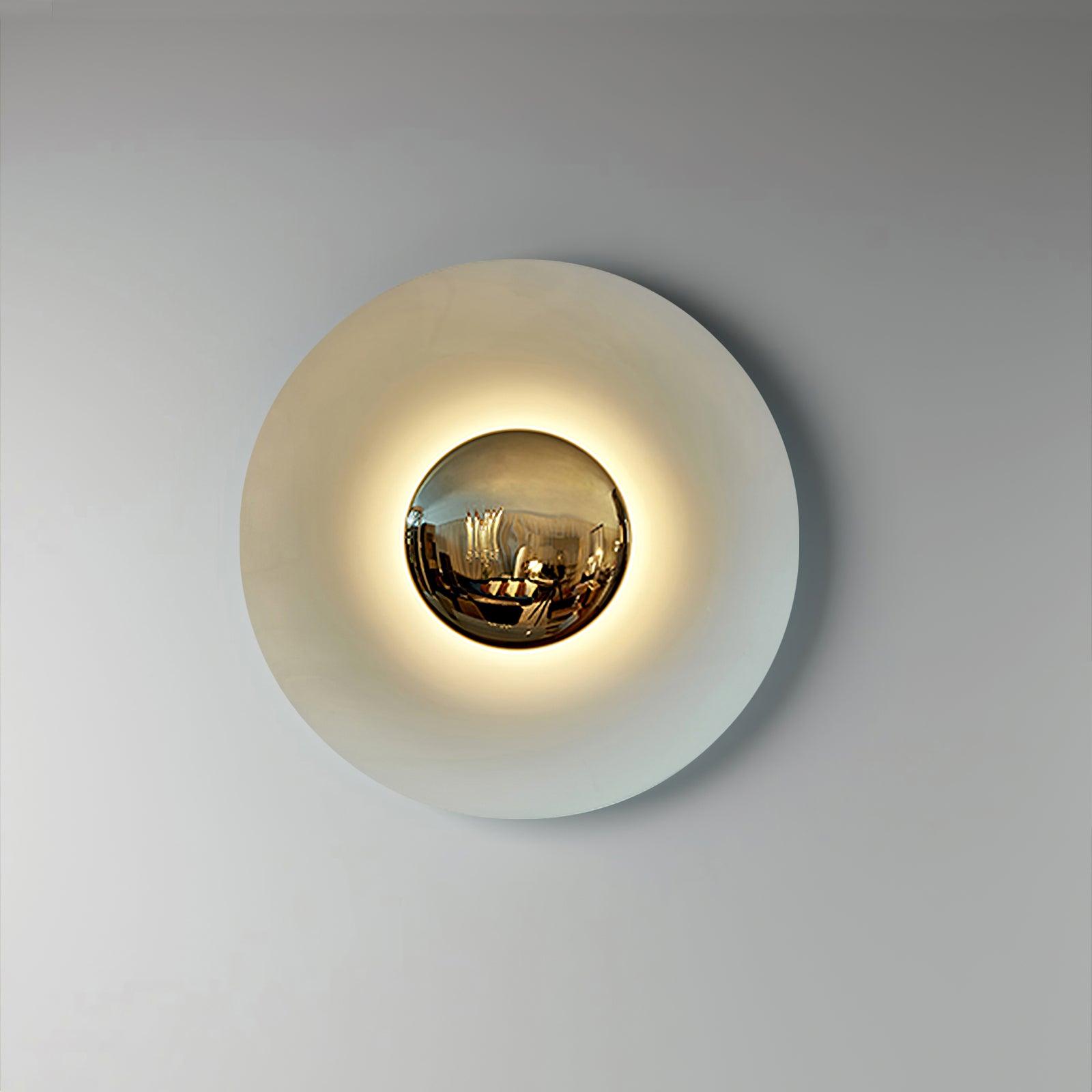Modern Minimalist Round Metal Disc LED Wall Sconce for Indirect Interior Lighting