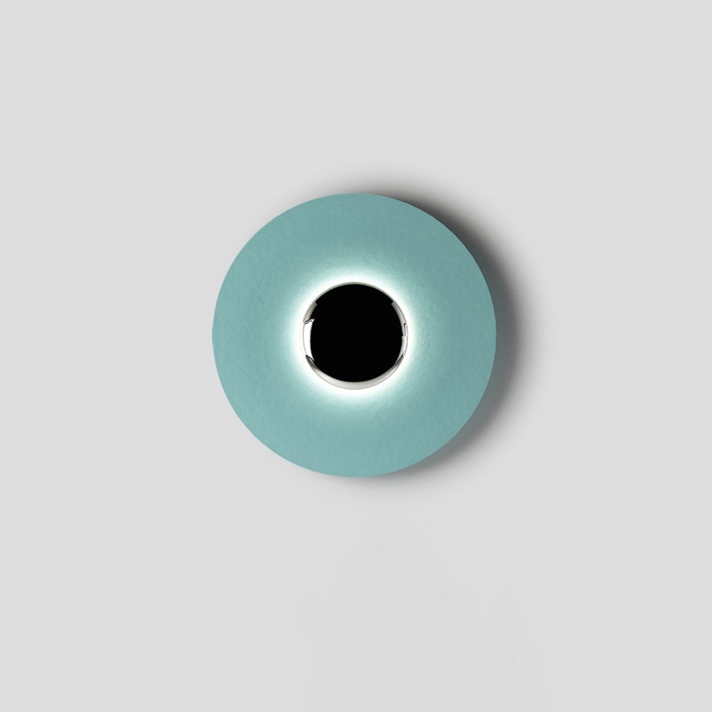 Modern Minimalist Round Metal Disc LED Wall Sconce for Indirect Interior Lighting