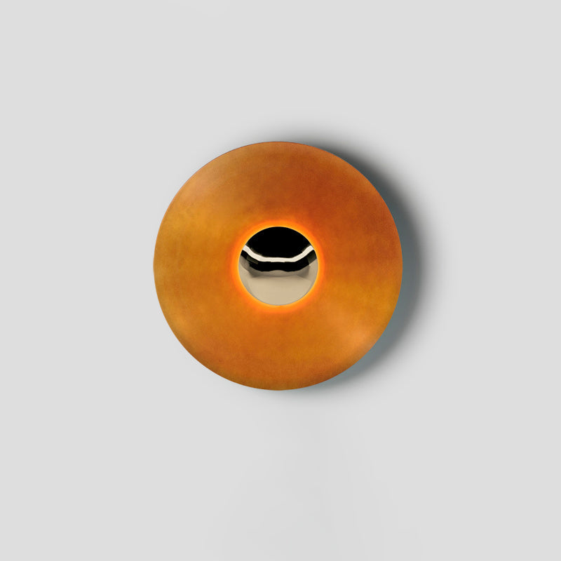 Modern Minimalist Round Metal Disc LED Wall Sconce for Indirect Interior Lighting